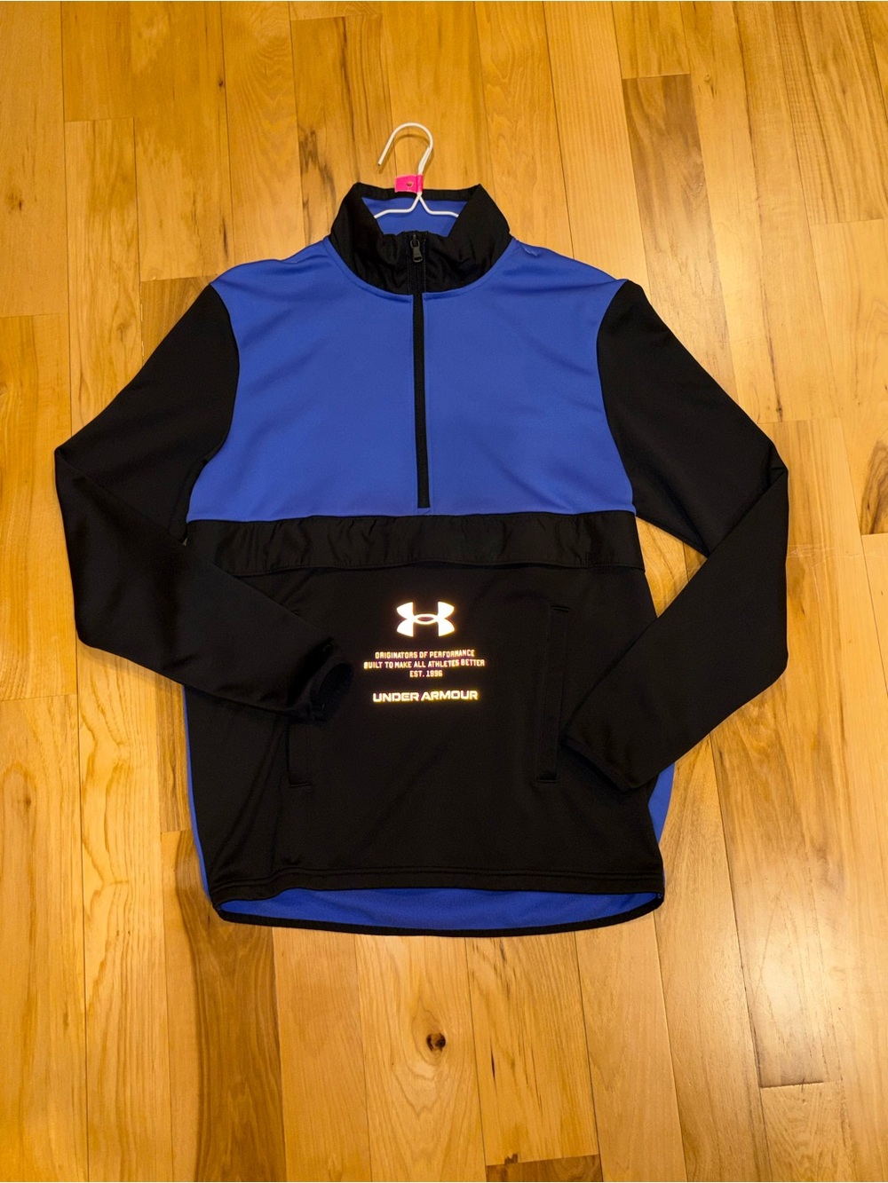 Under Armour Storm Cold Gear Black and Blue 1/4-Zip Pullover Jacket